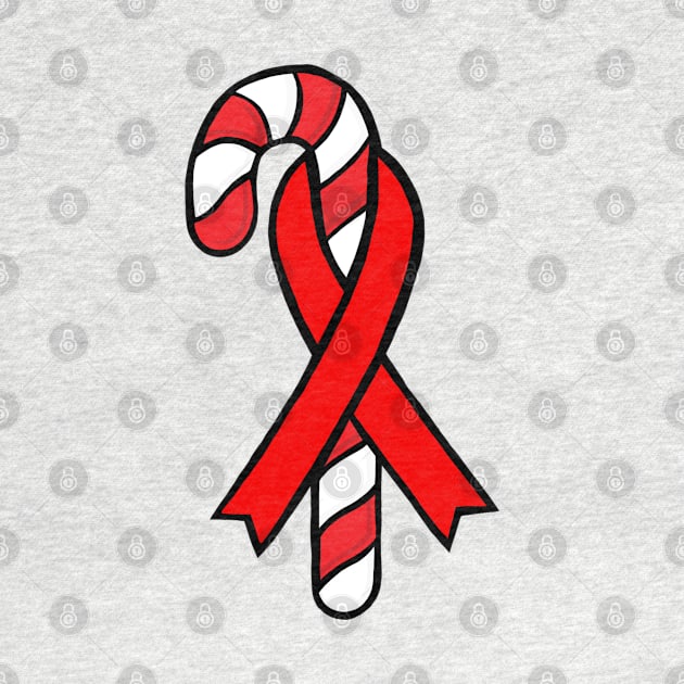 Candy Cane Awareness Ribbon (Red) by CaitlynConnor
